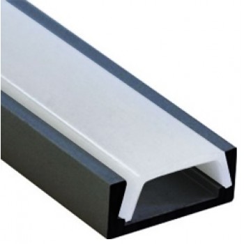 Профіль алюмінієвий (чорний) LEBRON L-SP світлодіодний накладний, матова лінза (комплект ) 2 м