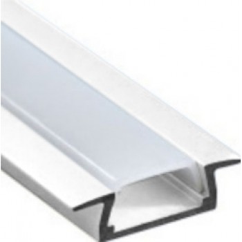 Профіль алюмінієвий  (білий) LEBRON L-SP світлодіодний вбудований, матова лінза (комплект ) 2 м