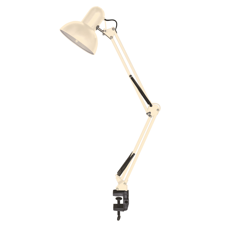 Лампа настільна телескопічна LEBRON L-TL-Tel-LONG, E27, 40W, струбцина, біла