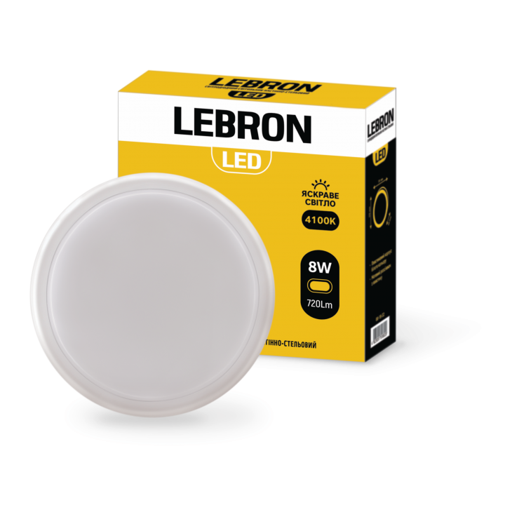 LED світильник LEBRON L-WLR, 18W, круглий, 4100K, 230V, ІР65