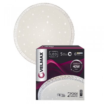 LED св-к VELMAX V-CL-Crystal, 40W, smart, 3000K-6500K, 3200Lm, пульт ДК