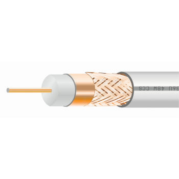 Кабель MARSO коаксіальний TV RG6U, Cu, 48W обмед., 75 Ом, білий