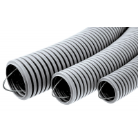 Гофротруба ПВХ з зондом "СВІТ-БУД електро" d 16 мм, негорюча,  сіра, (1м)