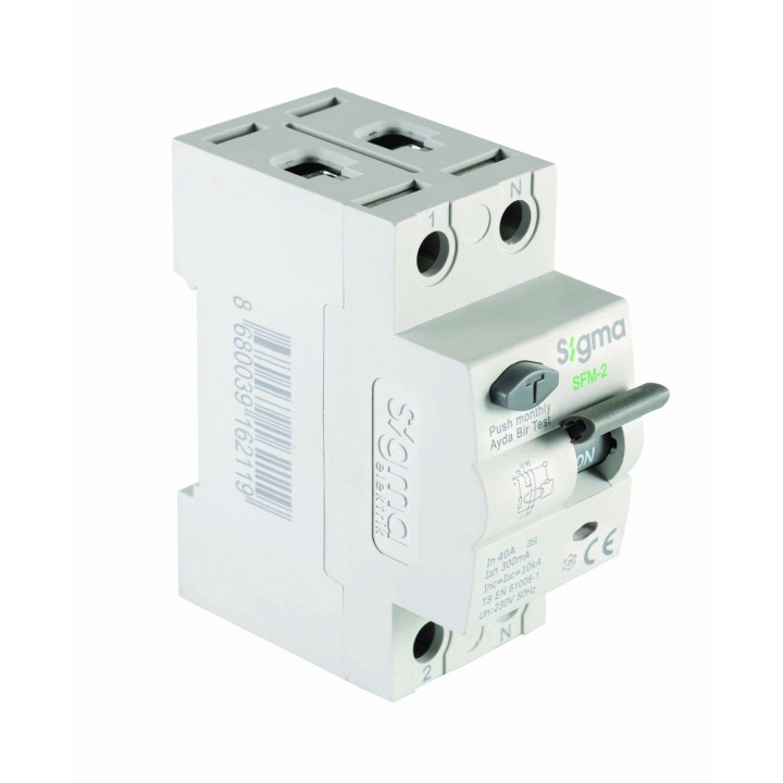 Диф. реле (ПЗВ) SIGMA 10кА, 2Р, 30мА, 63А "А" (SFM2063030)