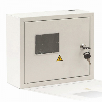 Шафа метал. 1-фаз.ел.ліч.+ 8и, (195х355х105 мм), в/у, ключ, "СВІТ-БУД електро"