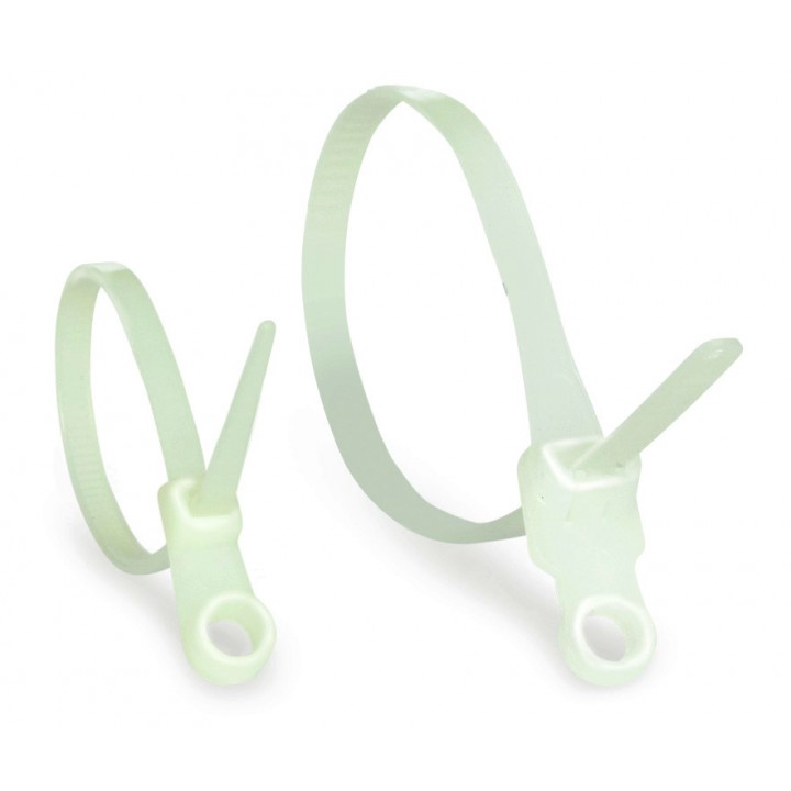 Хомути кабельні з кільцем 150 х 4 мм, білі, (100шт)