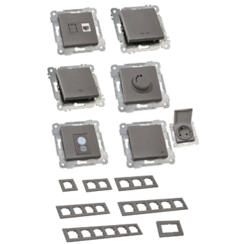 Механізм вимикача для дзвінка, 4А, RITA, Mutlusan, графіт, (2200 407 0295Z)