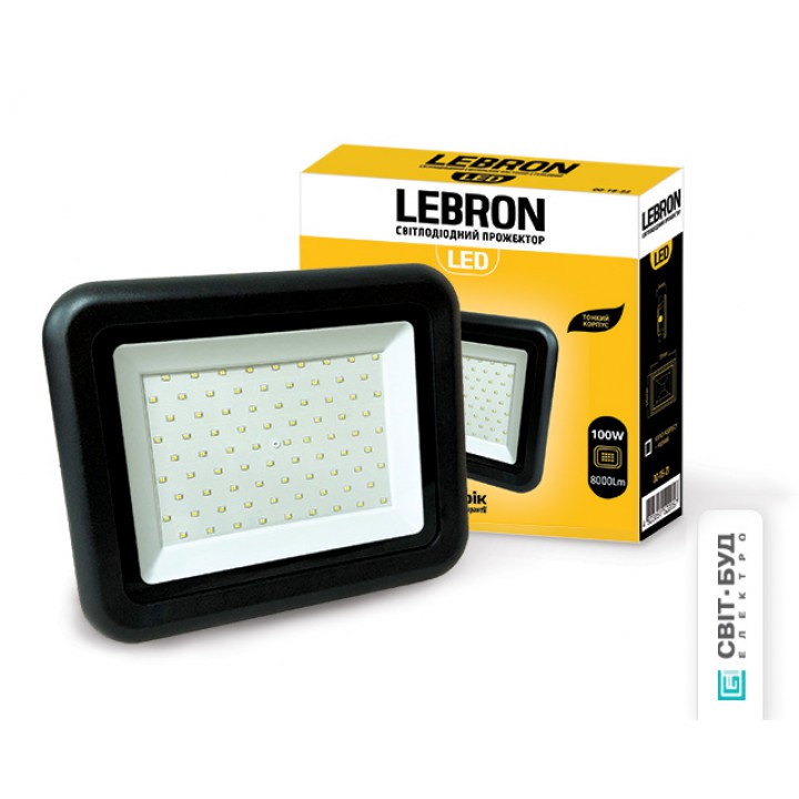 LED прожектор Lebron LF, 100W,6500K, 8000Lm, кут 120°, 170-265V