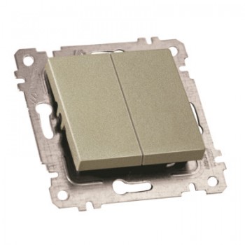 Механізм вимикача 2 кл, 10А, гв.мех., RITA, Mutlusan, "титан", (2200 402 0283)