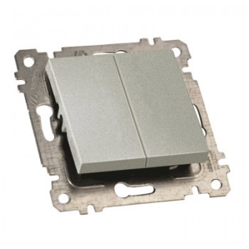Механізм вимикача 2 кл, 10А, гв.мех., RITA, Mutlusan, "срібло", (2200 402 0282)