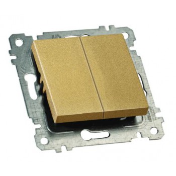 Механізм вимикача 2 кл, 10А, RITA, Mutlusan, "золото", (2200 402 0180)