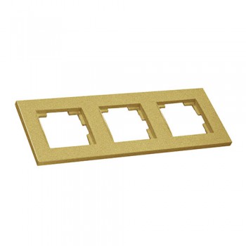 Рамка горизонтальна тримісна RITA, Mutlusan, "золото", (2220 800 1380)