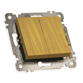 Механізм вимикача 2 кл, 10А, гв.мех., RITA, Mutlusan, "дуб", (2200 402 0258)