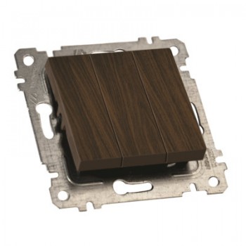 Механізм вимикача 3 кл, 10А, RITA, Mutlusan, "горіх", (2200 409 0257)
