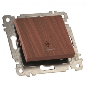 Механізм вимикача 1 кл, прохідний, з світл інд., 10А, RITA, Mutlusan, "вишня" (2200 416 0156)