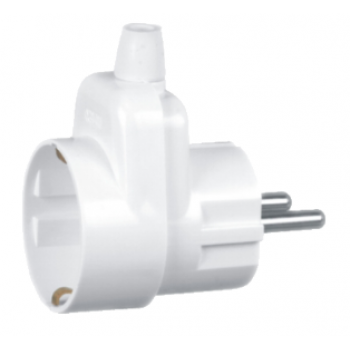 Вилка/розетка з/з, 16А, "СВІТ-БУД електро", біла (WT-16U/G-S white)