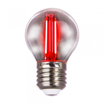 LED лампа VELMAX V-Filament-G45, 2W, E27, червона, 200Lm