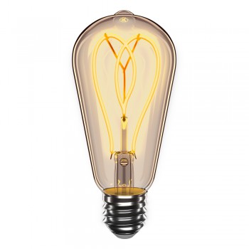 LED лампа VELMAX Filament-Amber-Петля V-FA-ST64-427, 4W, E27, 2700K, 230V