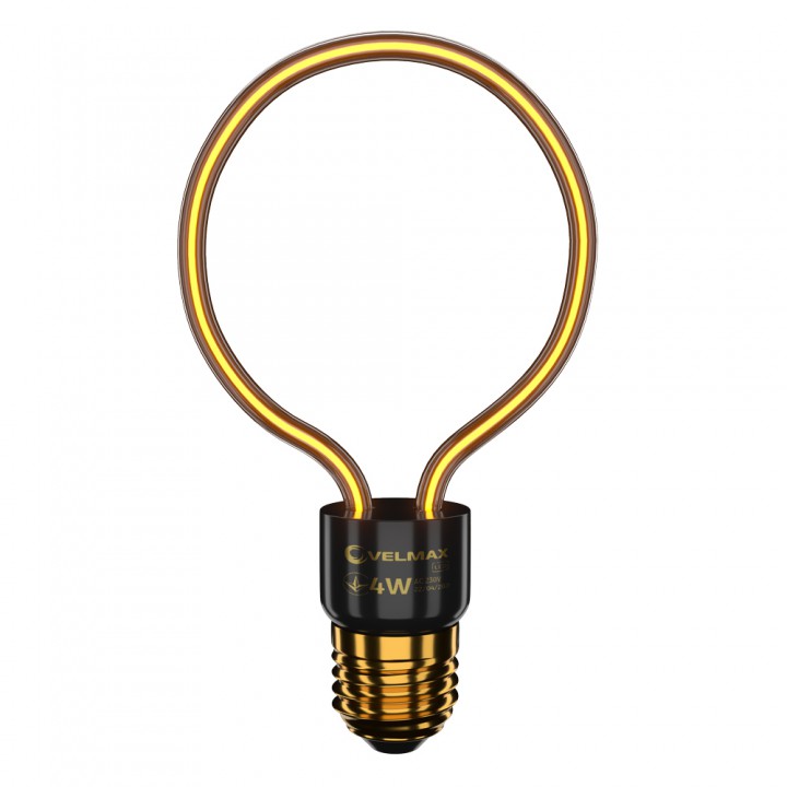 LED лампа філаментна VELMAX V-Filament-Decor-Груша, 4W, E27, 2700K, 260Lm