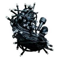 LED гірлянда VELMAX V-SSL, лінійна 10м (д/подовж. осн. гірлянди), 100LED, 7500К, чорний кабель, IP65