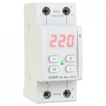 Реле напруги D2-63 red на din-рейку ZUBR