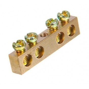 Шина нульова (брусок) 9отв. 6х8х60мм 63А, Mutlusan (014 102 006309)