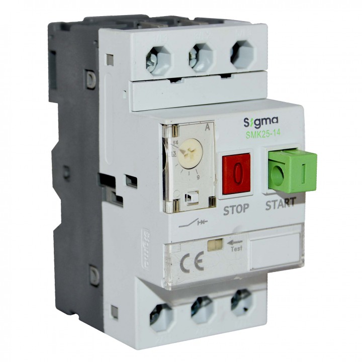 Автоматичний вимикач захисту двигуна SIGMA 2,2kW, 4-6,3A (SMK25-6.3)
