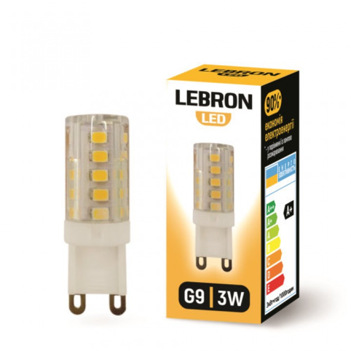 LED лампа LEBRON L-G9, 3W, G9, 4500K, 280Lm, кут 360°