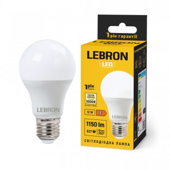 LED лампа LEBRON L-A60-122741, 12W, Е27, 4100K, 230V.