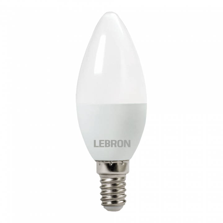 LED лампа LEBRON L-С37, 6W, 220V, Е14, 4100K, 480Lm