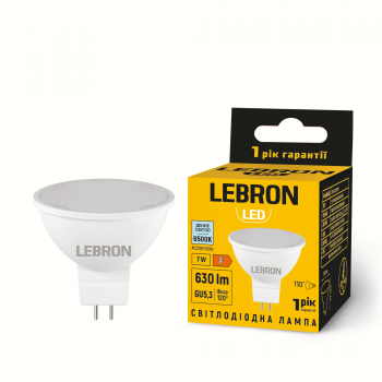 LED лампа LEBRON L-MR16-GU5,3-765, 7W, 6500K, 230V