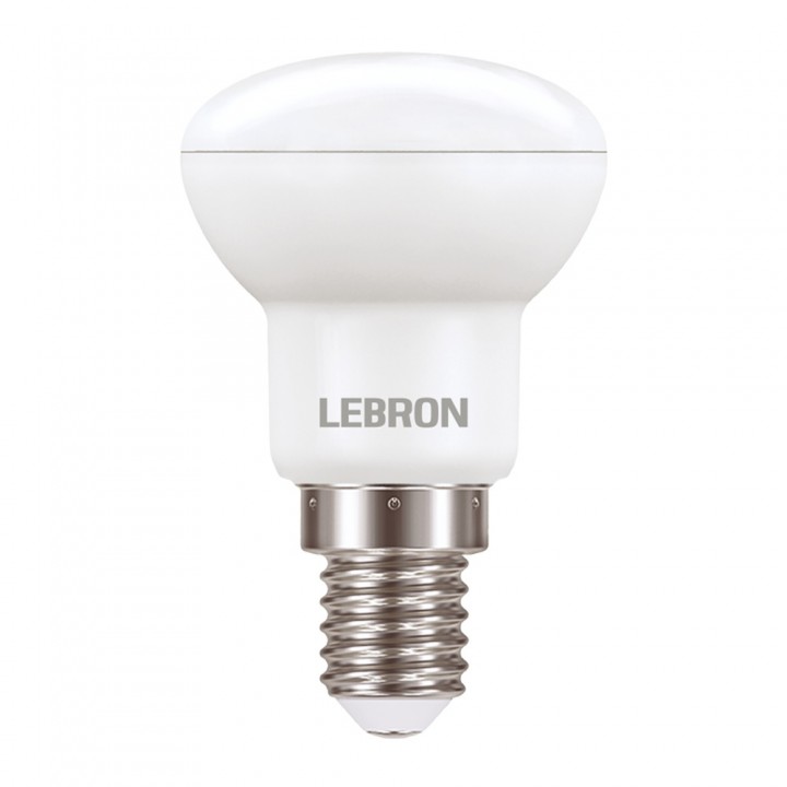 LED лампа LEBRON L-R50, 6W, E14, 4100K, 230V