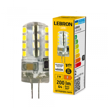 LED лампа LEBRON L-G4-21245, 2W, G4, 4500K, 12V