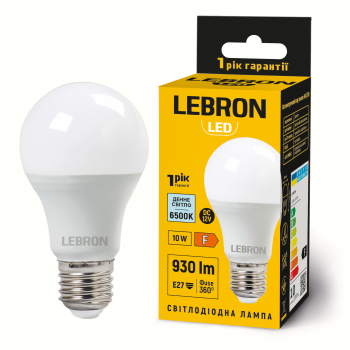 LED лампа LEBRON L-A60-102765-12V, 10W, Е27, 6500K