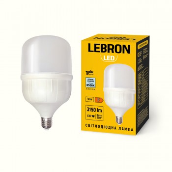 LED лампа LEBRON L-A100-3065, 30W, Е27, 6500K, 230V.