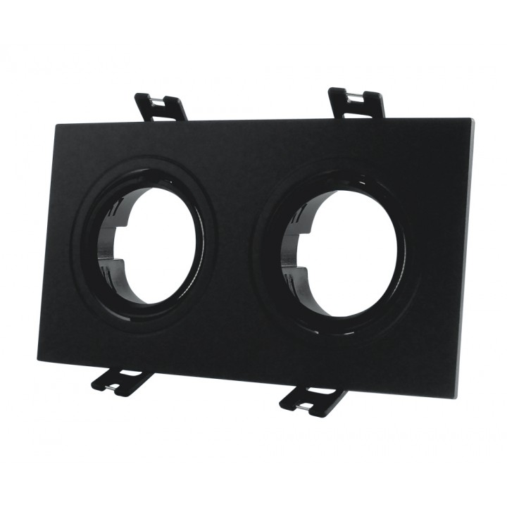 Корпус для світильника LEBRON L-DL-S2-Bl, 2*MR16, вбудований, чорний пластик