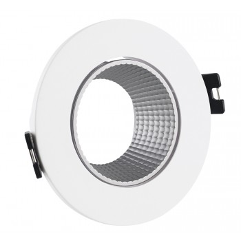 Корпус для світильника LEBRON L-DL-R-WhS, MR16, вбудований поворотний, білий зі сріблом, пластик