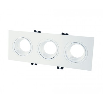 Корпус для світильника LEBRON L-DL-S3-Wh, 3*MR16, вбудований поворотний, білий, пластик