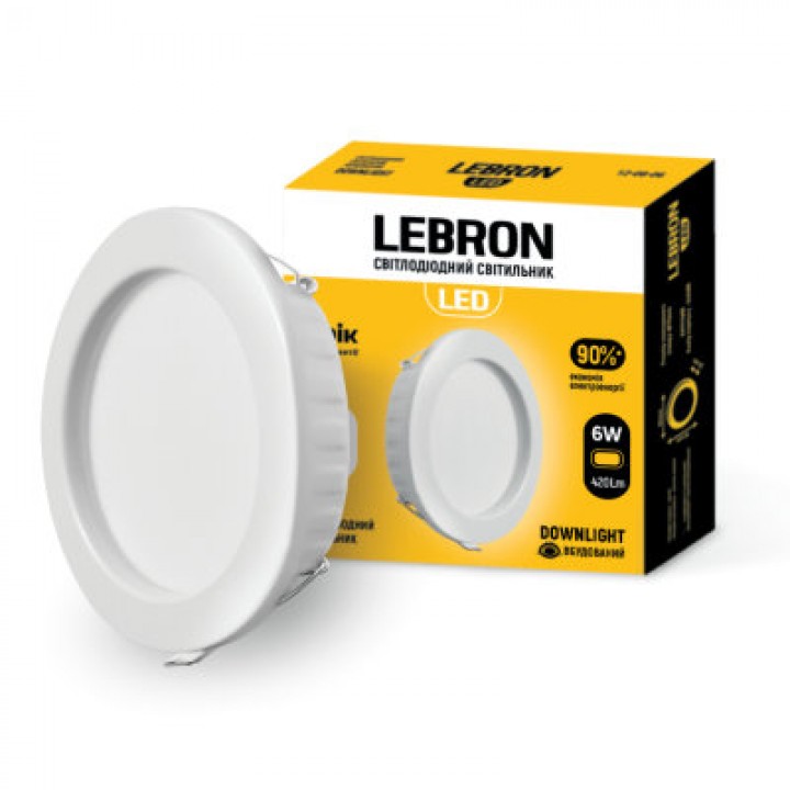 LED св-к LEBRON L-DR-941, 9W, 720Lm, 4100K, вб-ний