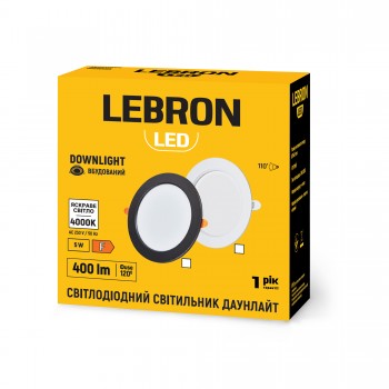 LED світильник LEBRON L-DR-540-Wh, 5W, 4000K, білий, 230V