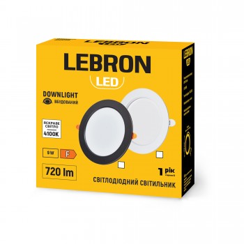 LED світильник LEBRON L-DR-940-Wh, 9W, 4000K, білий, 230V