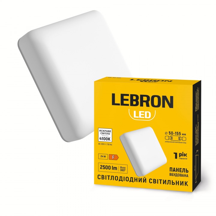 LED світильник LEBRON L-FDL-S-2441, 24W, 4100K, вбудований, 230V