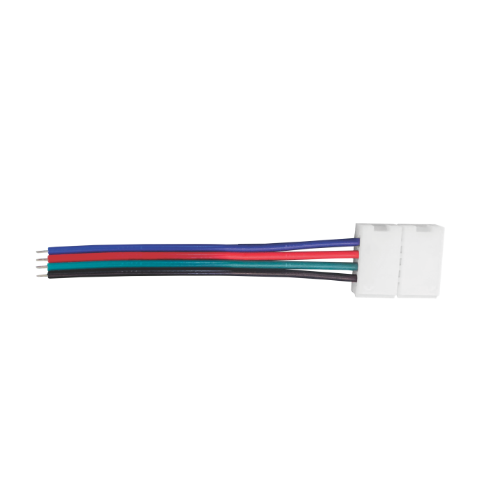 З'єднувач (провід+зажим) LEBRON L-CLIP для світлодіодних стрічок RGB 10мм (10шт)