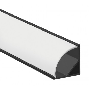 Профіль алюмінієвий  (чорний) LEBRON L-SP світлодіодний кутовий, матова лінза (комплект ) 2 м