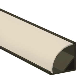 Профіль алюмінієвий  (чорний) LEBRON L-SP світлодіодний кутовий, матова лінза (комплект ) 2 м