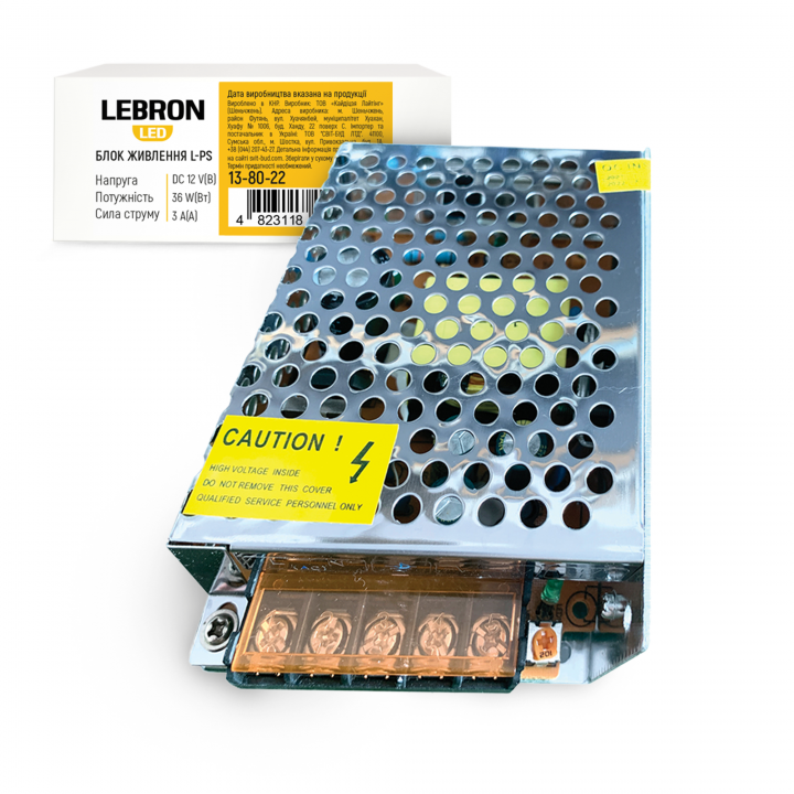 Блок живлення LEBRON L-PS, 12V, 3A, 36W