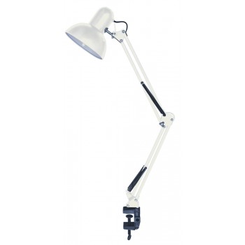 Лампа настільна телескопічна LEBRON L-TL-Tel-LONG, E27, 40W, струбцина, біла