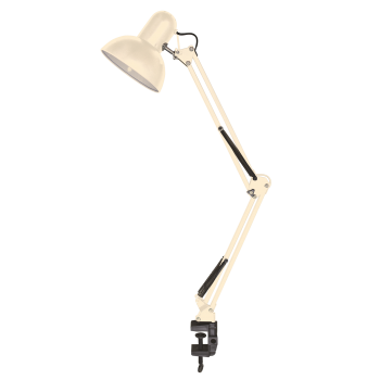 Лампа настільна телескопічна LEBRON L-TL-Tel-LONG, E27, 40W, струбцина, біла