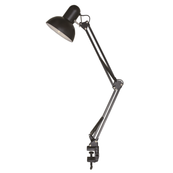 Лампа настільна телескопічна LEBRON L-TL-Tel-LONG, E27, 40W, струбцина, чорна