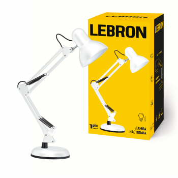 Лампа настільна телескопічна LEBRON L-TL-Tel, E27, 40W, біла